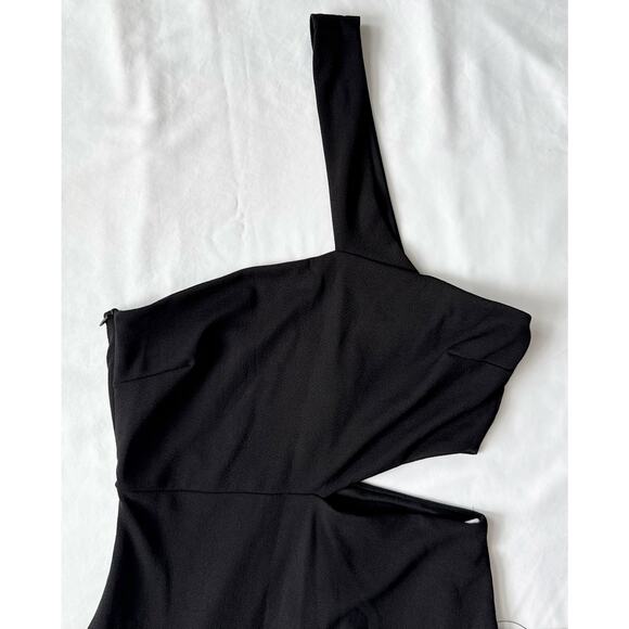 Lulus Black One-Shoulder Cutout Mini Dress Medium - NEW W TAGS bodycon cocktail - Picture 5 of 14